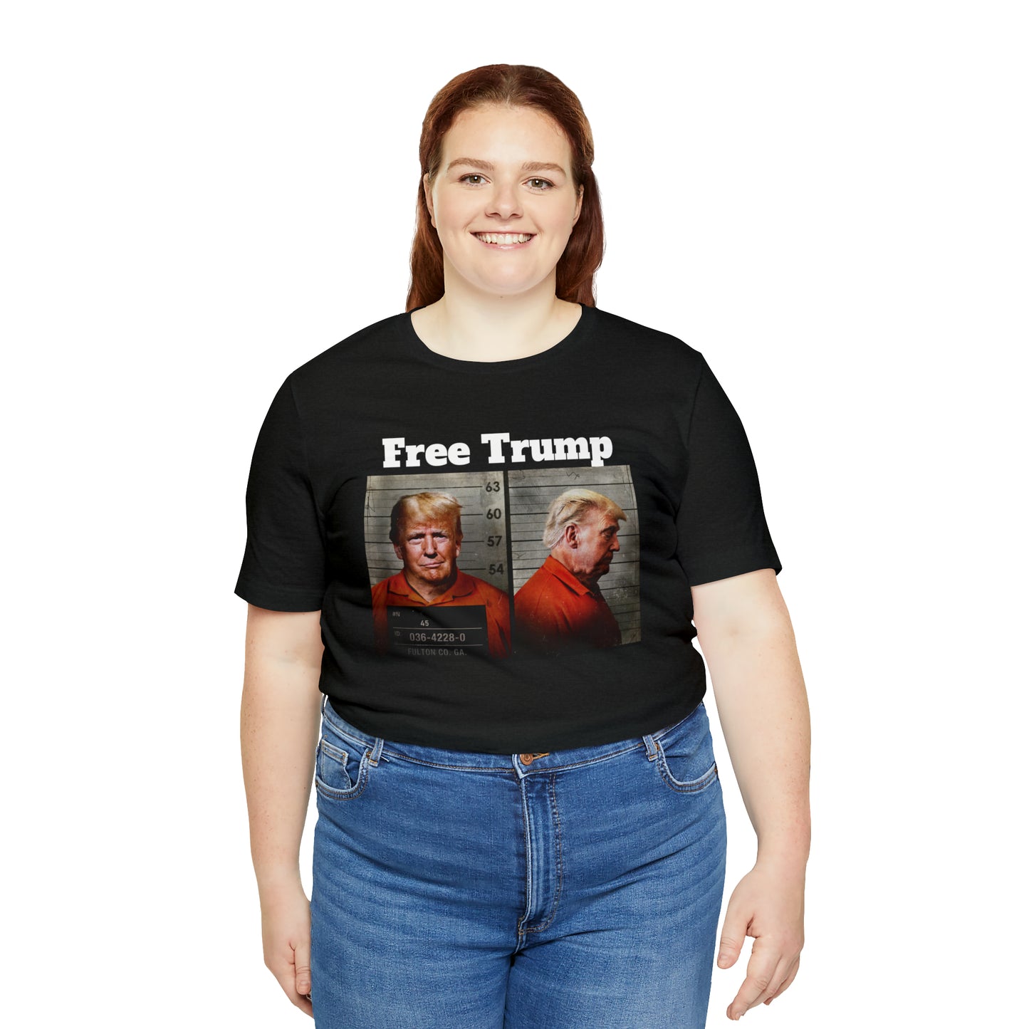 Free Trump Mugshot Jersey Short Sleeve