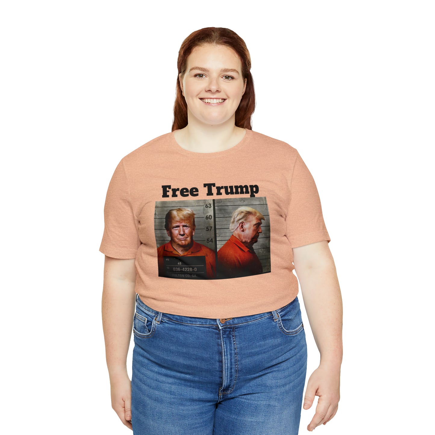 Free Trump Mugshot Jersey Short Sleeve