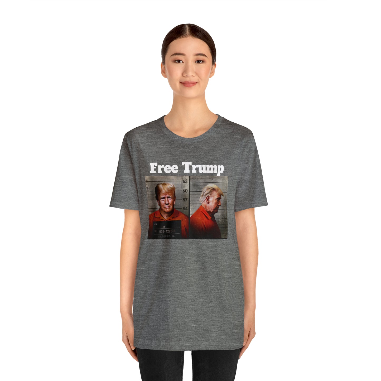 Free Trump Mugshot Jersey Short Sleeve