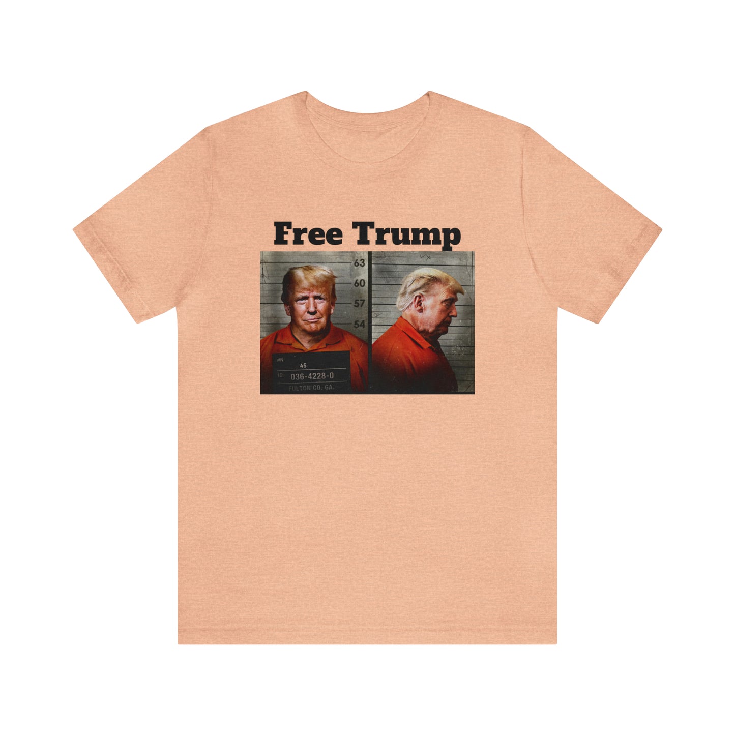 Free Trump Mugshot Jersey Short Sleeve