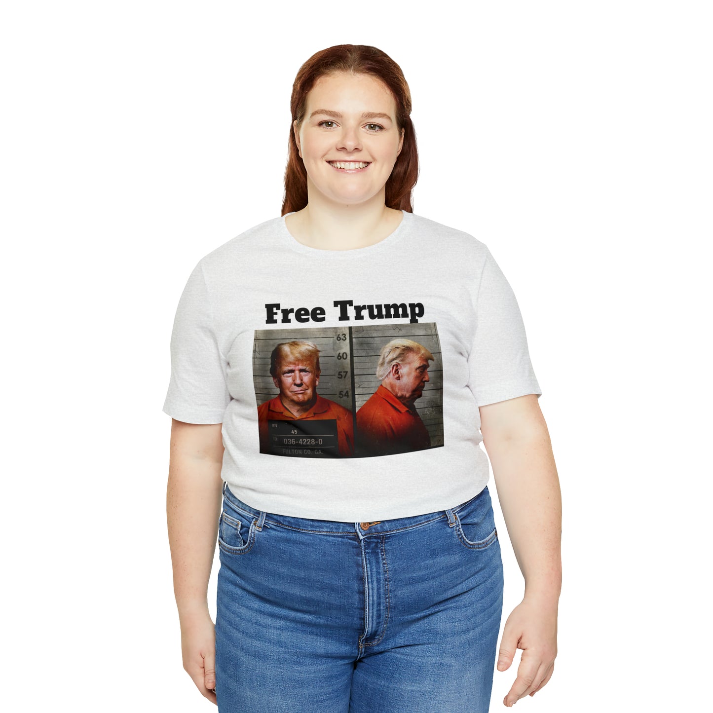 Free Trump Mugshot Jersey Short Sleeve