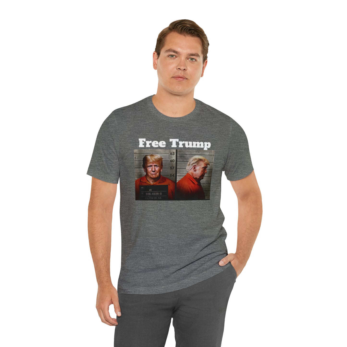 Free Trump Mugshot Jersey Short Sleeve