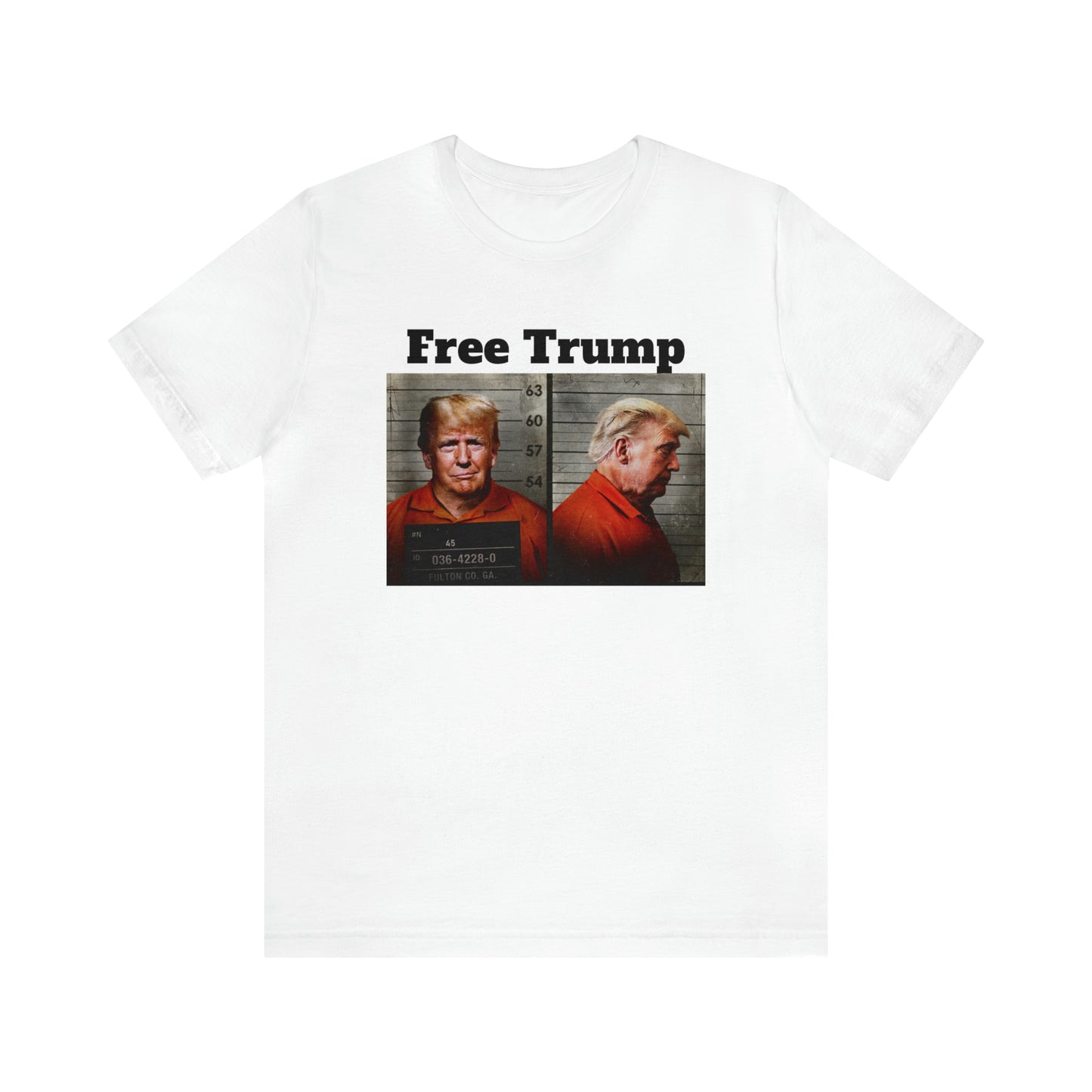 Free Trump Mugshot Jersey Short Sleeve