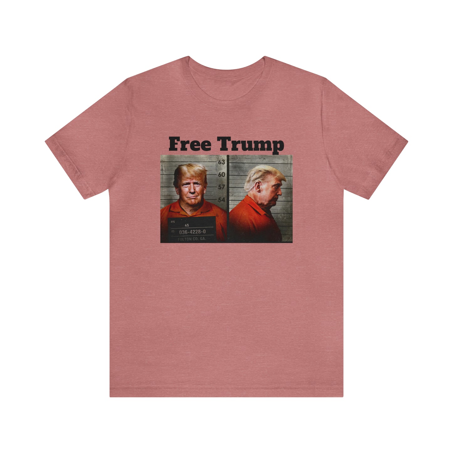 Free Trump Mugshot Jersey Short Sleeve