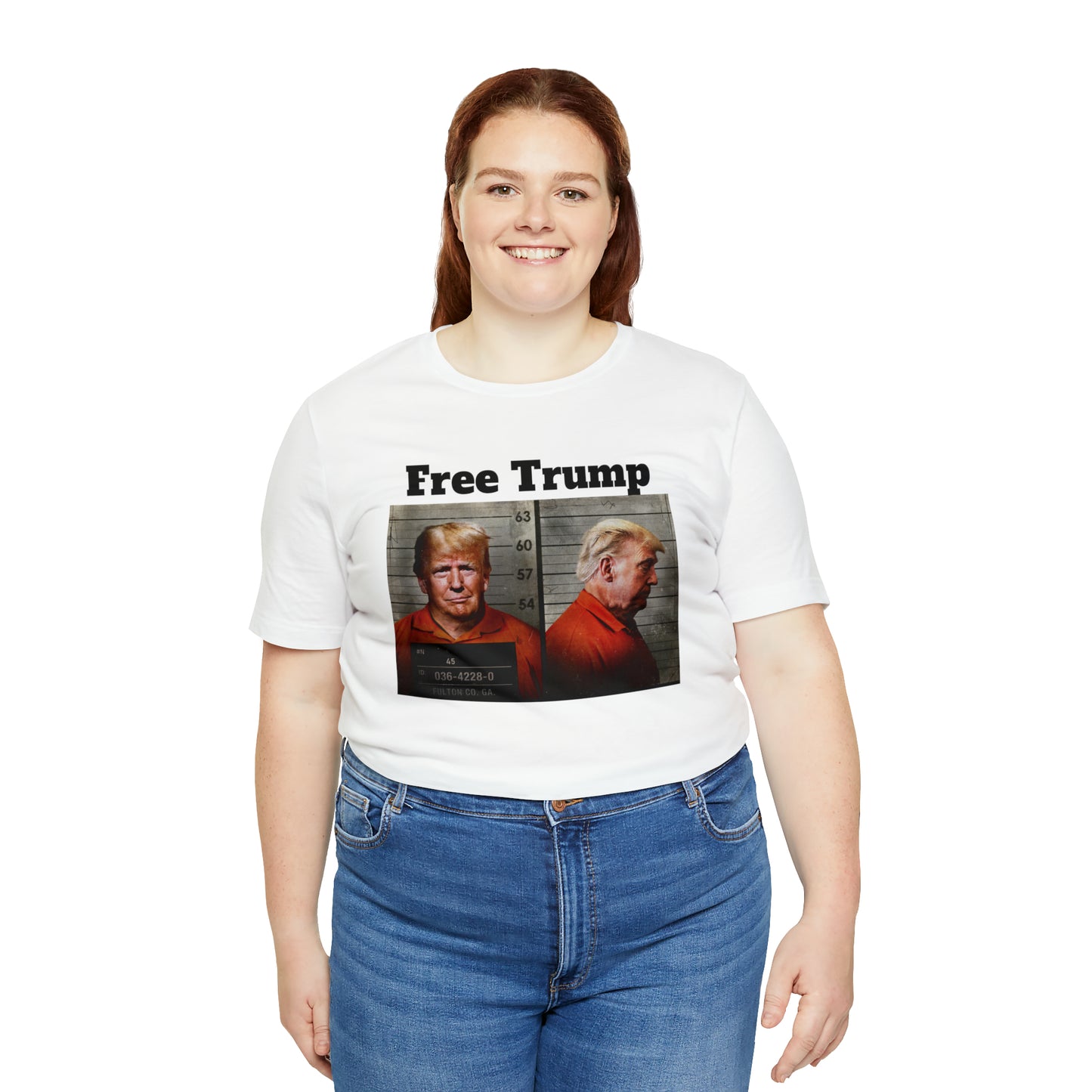 Free Trump Mugshot Jersey Short Sleeve