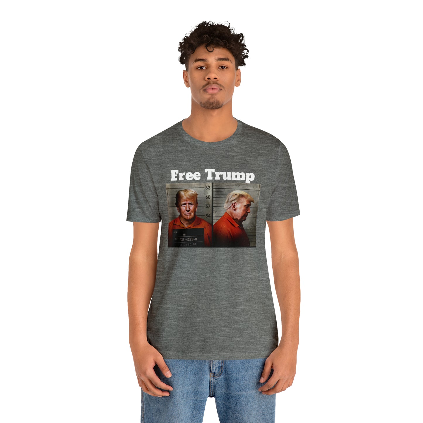 Free Trump Mugshot Jersey Short Sleeve